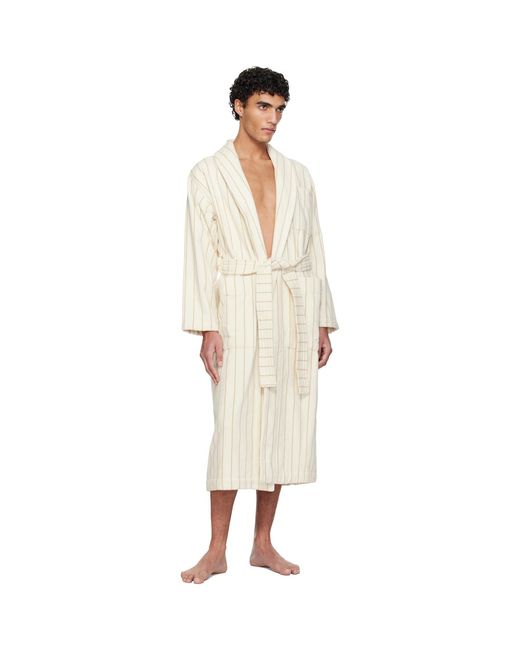 Tekla White Off- & Terry Classic Bathrobe for men