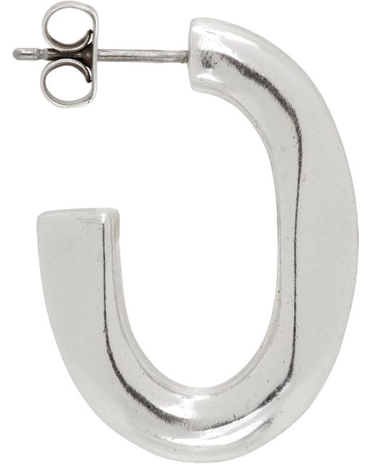 Isabel Marant White Silver Hoop Single Earring for men