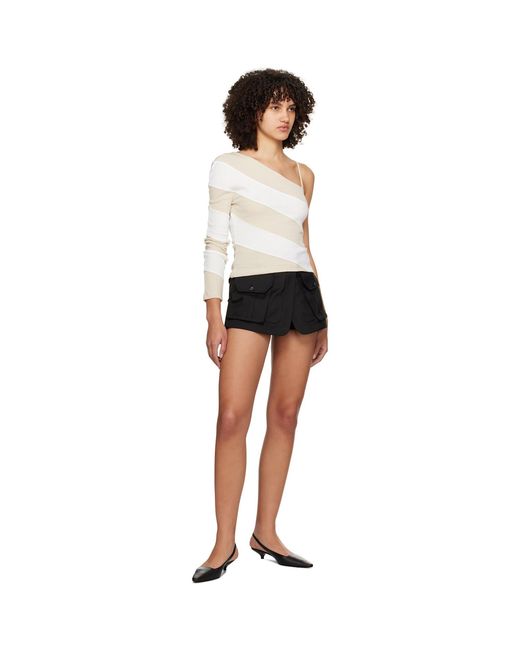 Kijun Black Off- Oblique Long Sleeve T-Shirt