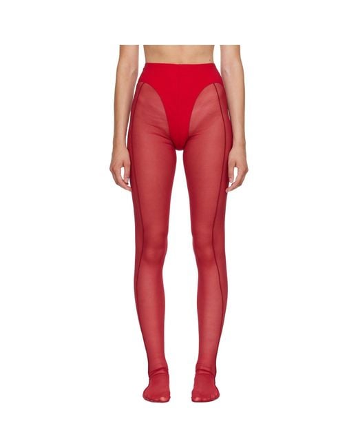 Collant Rouge Mugler en coloris Red