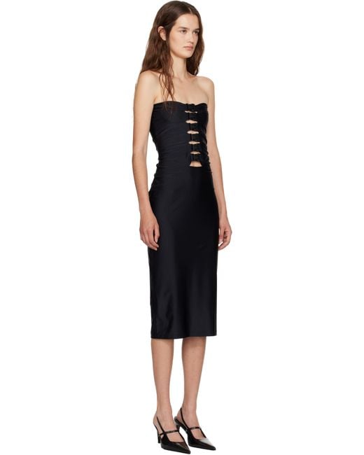 Coperni Black Multi Buckle Midi Dress
