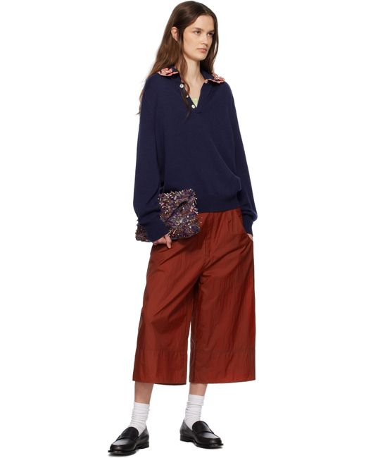 Bode ネイビー Rookie ニットポロシャツ Blue