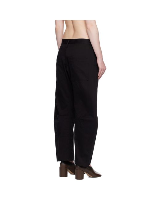Y's Yohji Yamamoto Black Cotton Twill Wide Trousers
