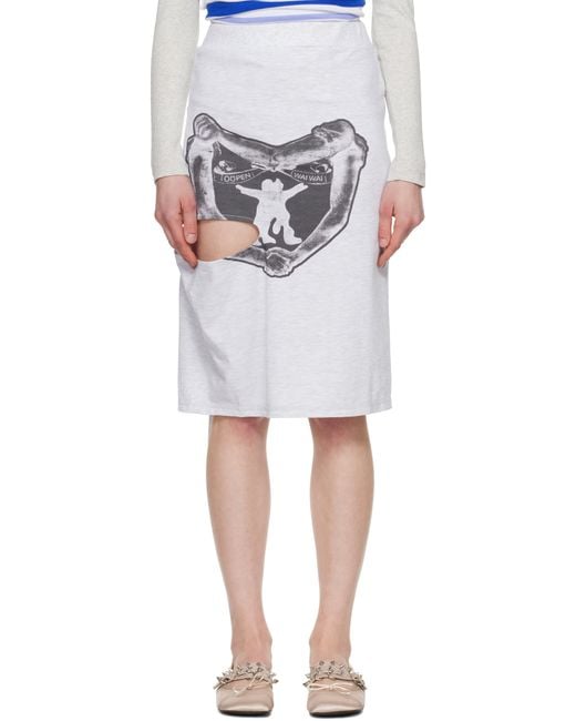 OPEN YY Black Yy Hug & Heart Cutout Midi Skirt