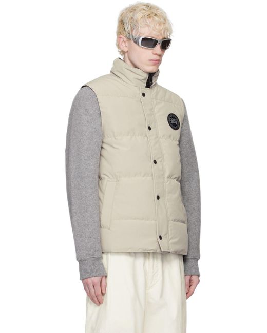 Canada Goose Beige Black Label Garson Down Vest in Natural for Men Lyst
