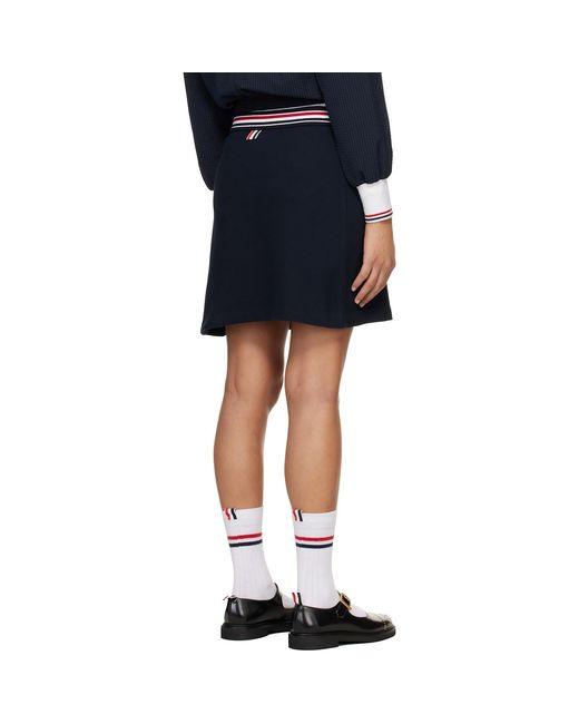 Thom Browne Blue Rwb Trim Wrap Miniskirt
