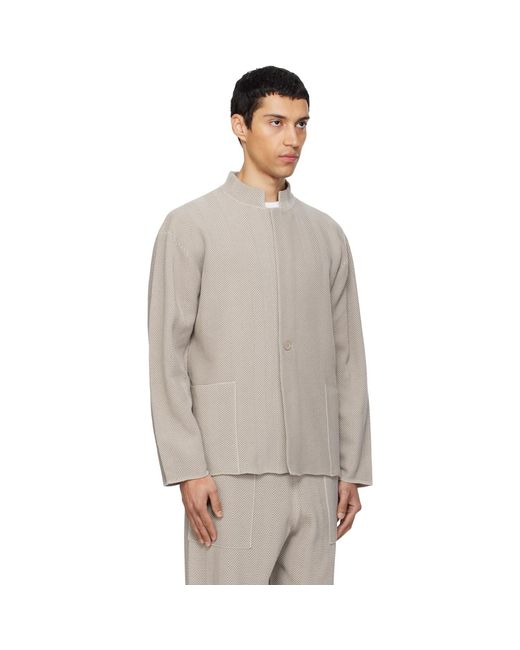 Homme Plissé Issey Miyake Multicolor Inlaid Knit Jacket for men