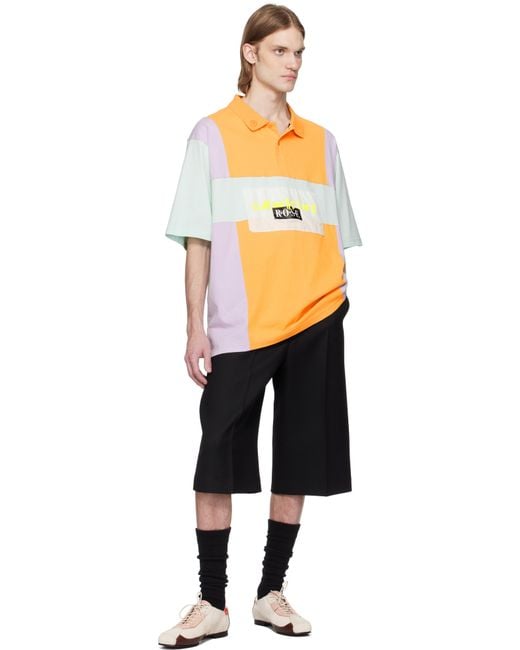 Martine Rose Black Multiolor Oversized Panelled Polo for men