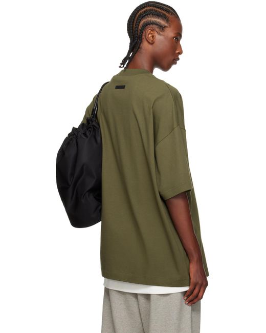 Fear Of God Green Khaki Crewneck T-Shirt for men