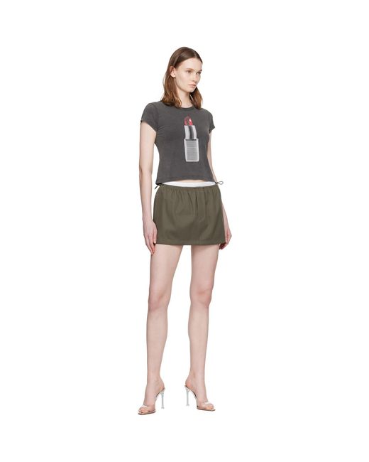 Alexander Wang Gray Lipstick Graphic Baby T-shirt