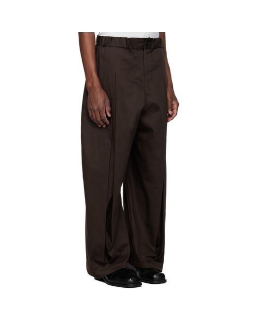 SAGE NATION Black Box Pleat Trousers for men