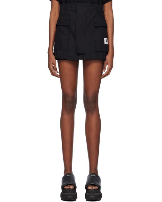 Sacai Black Carhartt Wip Edition Shorts