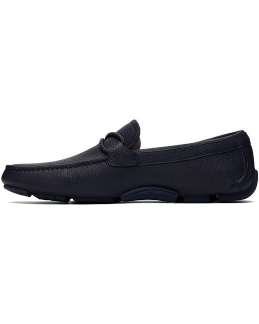 Ferragamo Black Navy Driver Loafers for men