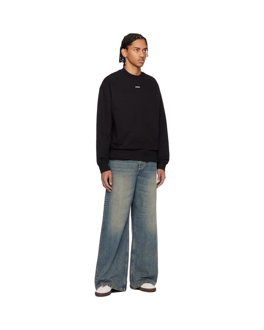 HUGO Black Logo Detail Relaxed-Fit Sweatshirt for men