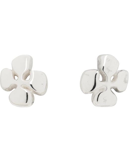 Maple Metallic Cross Stud Earrings for men