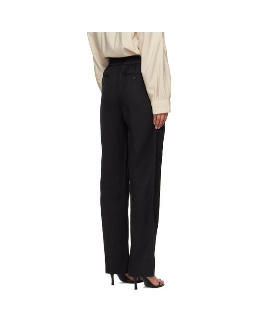 Loulou de Saison Black Takaroa Lds Elasticated Waistband Trousers