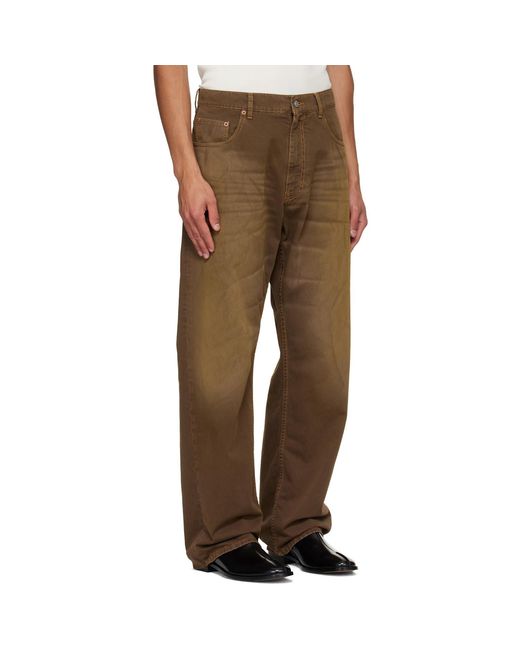 MM6 by Maison Margiela Brown Faded Trousers for men