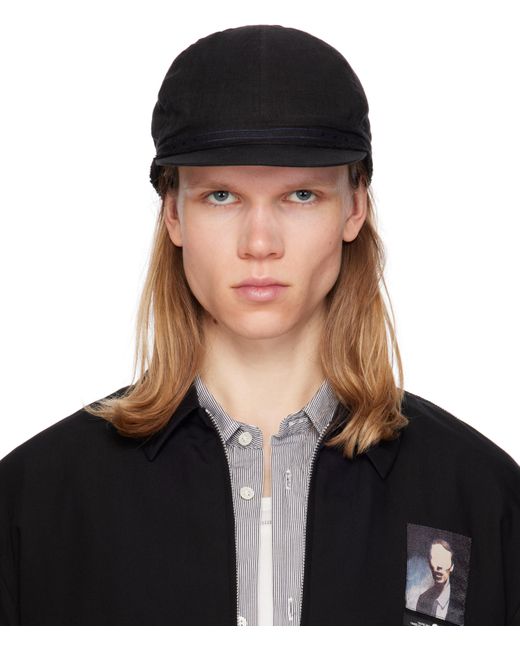 Undercover Black Linen Cap for men