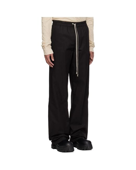 Rick Owens Black Temple Dietrich Drawstring Trousers for men