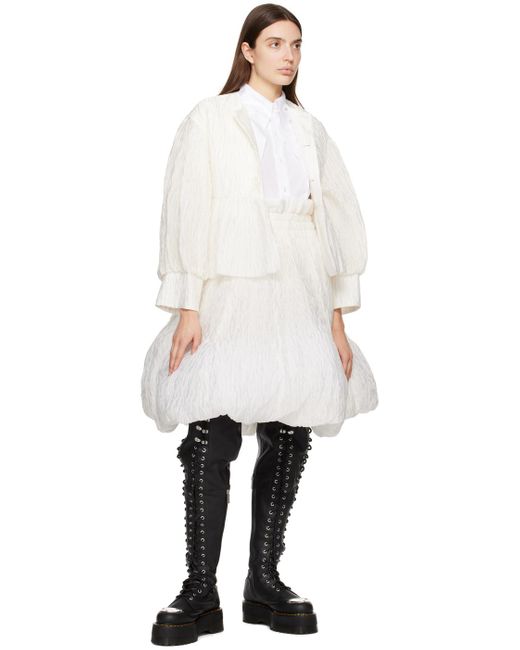 Mini-jupe blanc cassé à ourlet bouffant Noir Kei Ninomiya en coloris Black