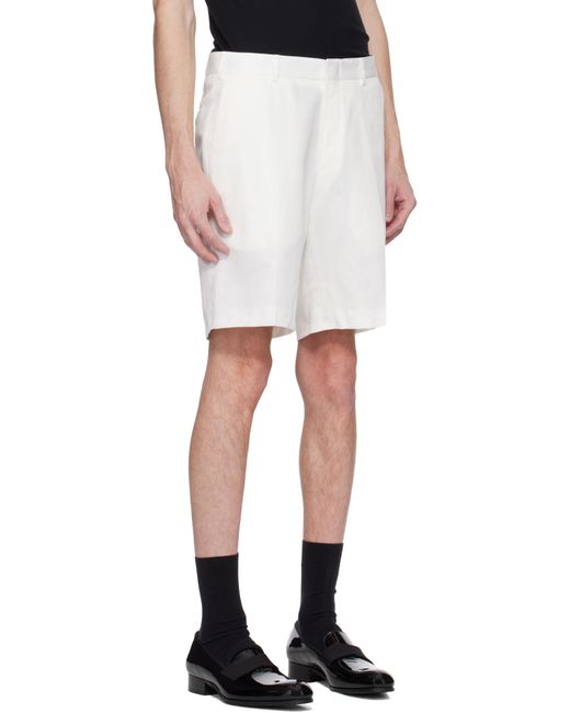 Short Blanc Cassé En Gabardine De Coton Brioni pour homme en coloris Black