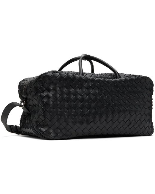 Bottega Veneta Black Intrecciato Duffle Bag for men