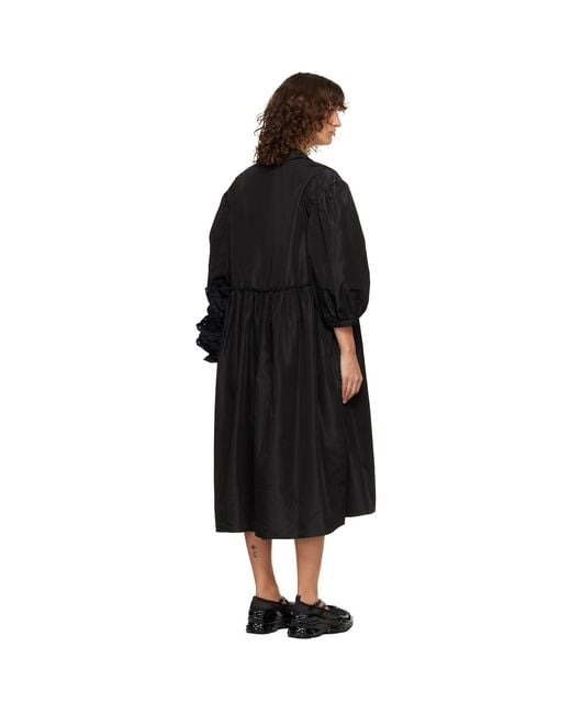 Simone Rocha Black Embellished Signature Smock Shirt Midi Dress