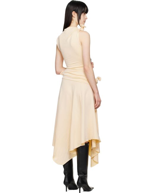 Robe Midi Jaune À Ornements Noués Acne en coloris Black