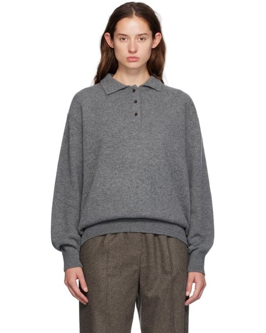 LE17SEPTEMBRE Gray Collar Sweater