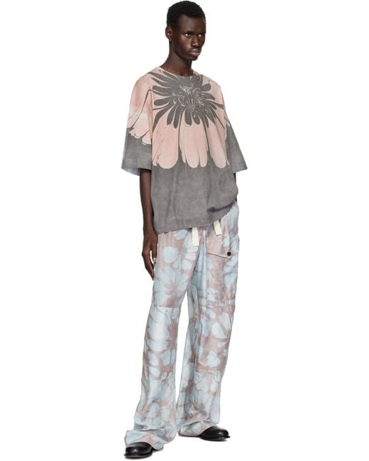 【関税込み】Dries Van Noten ピンク＆グレー プリントTシャツ Dries Van Notenのピンク＆グレー プリントTシャツがセール中