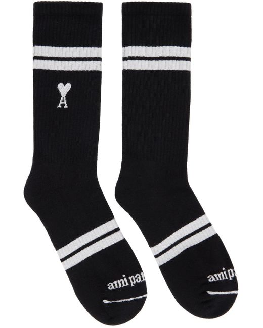 AMI Black Adc Socks for men