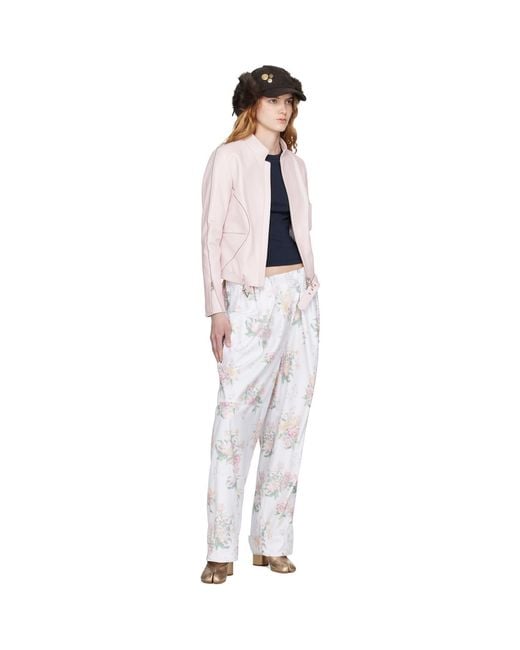 OPEN YY Black Full Gather Floral Trousers