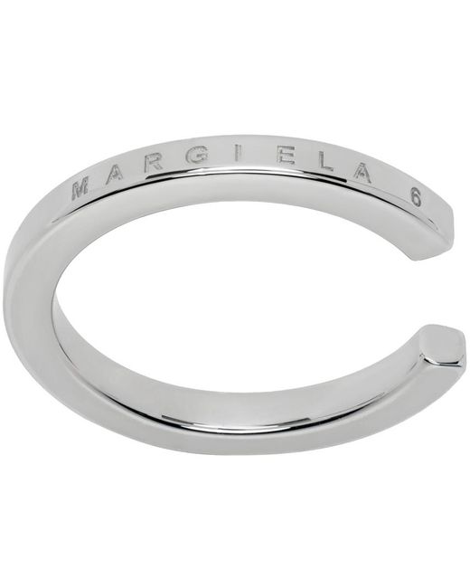 MM6 by Maison Martin Margiela White Silver Minimal Wire Ring