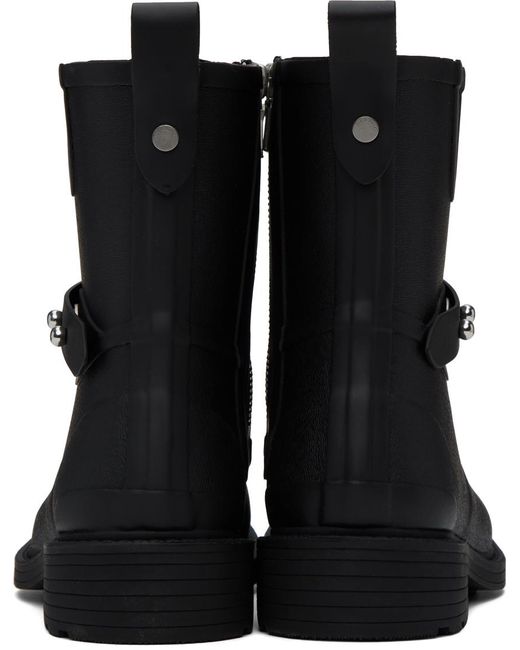 Rag & Bone Black Moto Rain Boots