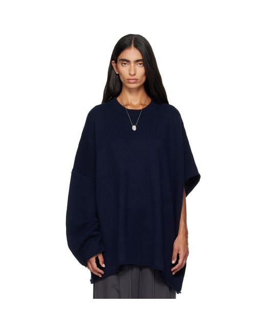 Lisa Yang Blue Din Cape Sweater