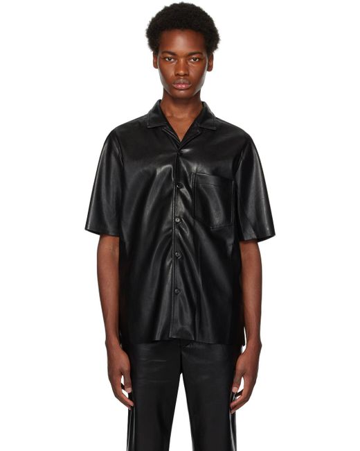 Nanushka Black Bodil Vegan Leather Shirt for men