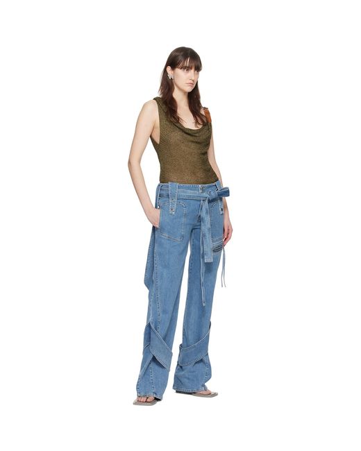 Blumarine Blue Layered Jeans