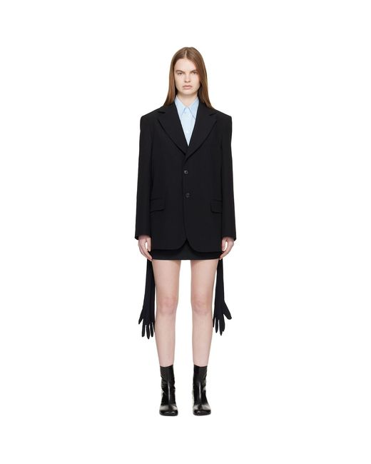 MM6 by Maison Margiela Black Wool-Blend Blazer