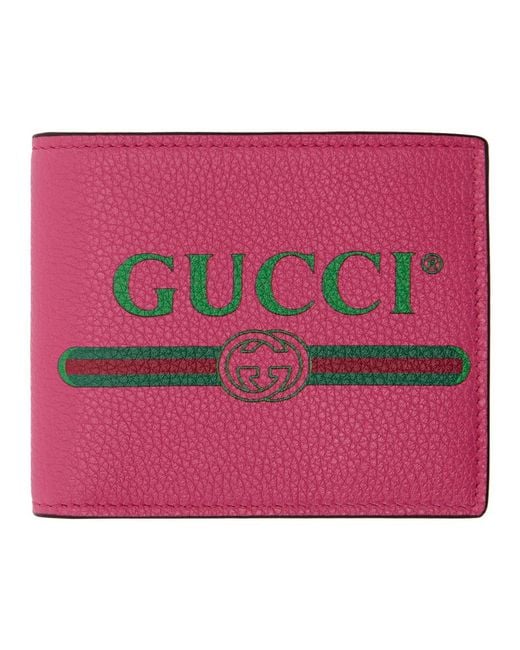Gucci Pink Logo Bifold Wallet for men