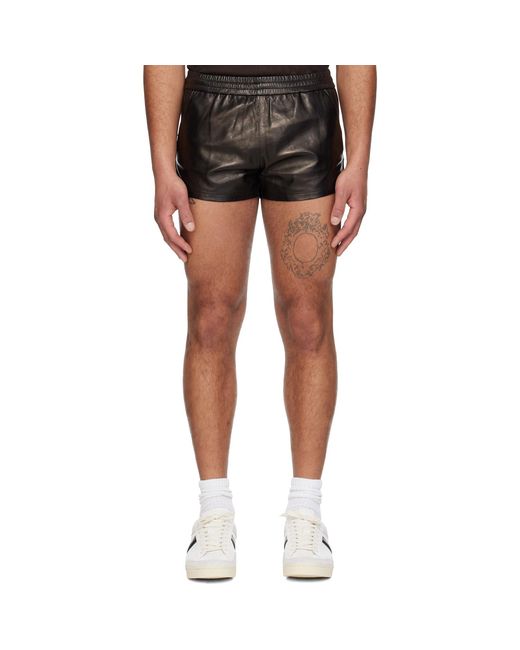 Tom Ford Black Light Nappa Leather Shorts for men