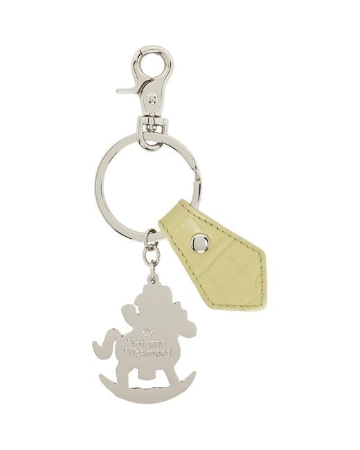 Vivienne Westwood White Rocking Horse Teddy Keychain