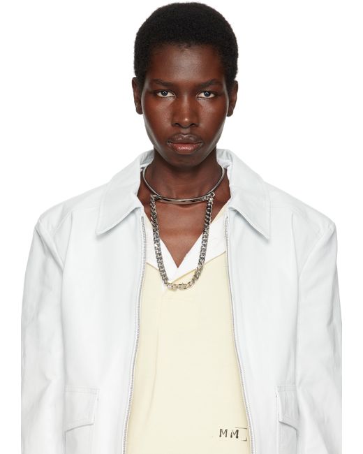 MM6 by Maison Martin Margiela White Mixed Chain Necklace