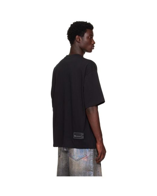 we11done Black 'Wd' Logo T-Shirt for men