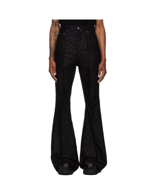 Rick Owens Black Tower Bolan Bootcut Trousers for men