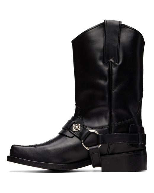 Toga Black Hard Leather Boots
