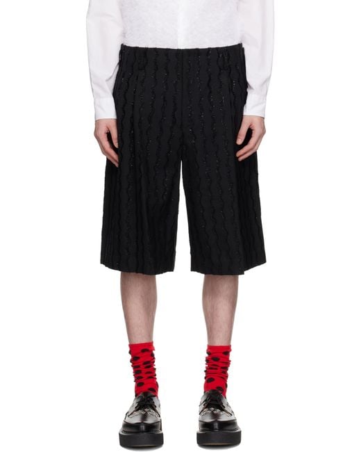メンズ Comme des Garçons ブラック Viera Mall Embroidery ショートパンツ Black