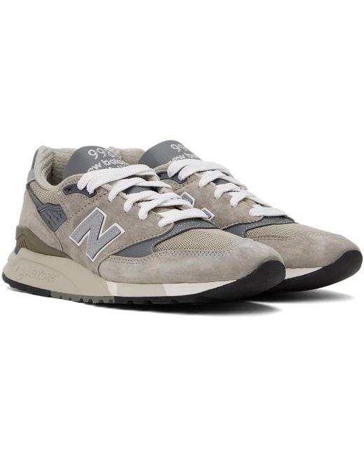 New Balance Black Gray Made In Usa 998 Core Sneakers for men