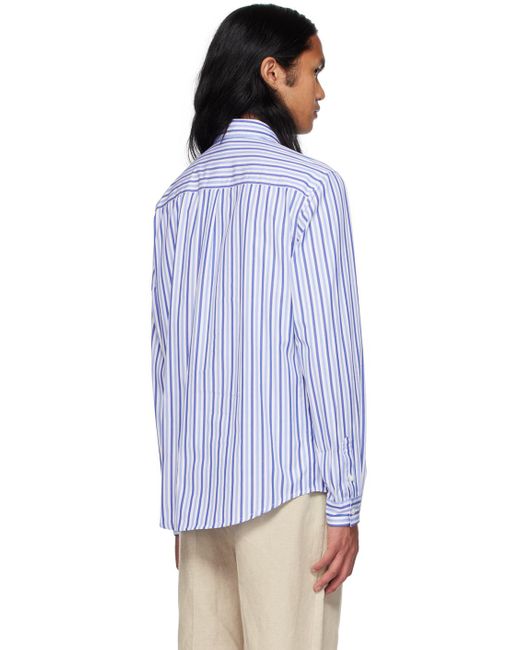 A.P.C. . Blue & White Clément Shirt for men