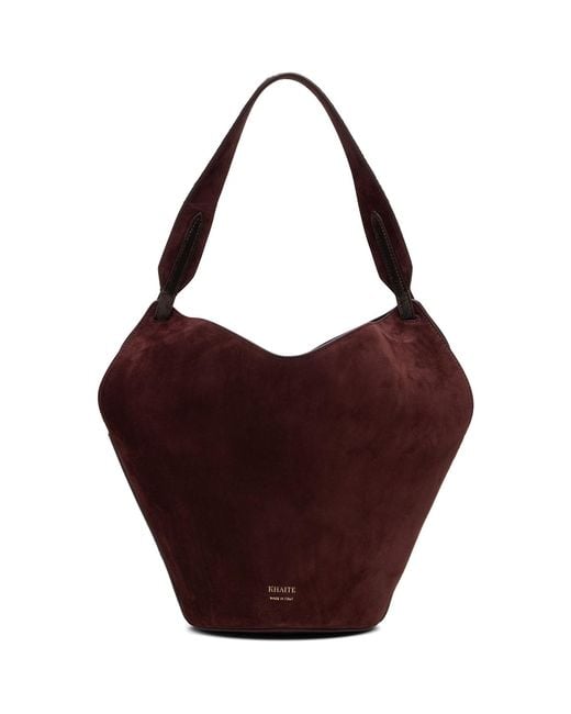 Khaite Purple Burgundy Lotus Mini Tote