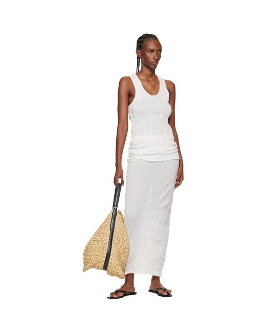 Totême Metallic Belted Paper Raffia Tote